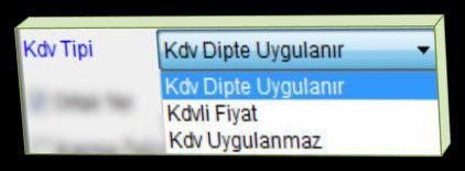 Tecili, Bedelsiz, Fiyat anlaşmalı tercihlerinden fiş tipi seçimi yapılır. Alım ve Satış Fiş Tipi Listesi bellidir.