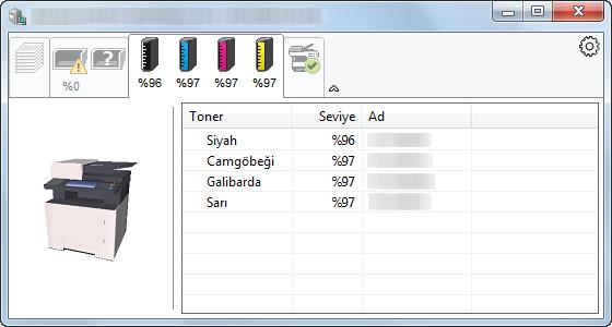 PC'den yazdırırken > Yazıcı durumunun izlenmesi (Status Monitor) Yazdırma Süreci Sekmesi Seçilen işlerin durumu görüntülenir.