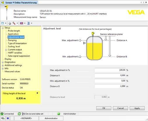 7 PACTware ile devreye alma Res. 26: Bir DTM görünümü örneği Standart sürüm/tam sürüm Genel 48 Tüm cihaz DTM'leri ücretsiz standart versiyon olarak ve ücretli komple versiyon olarak mevcuttur.