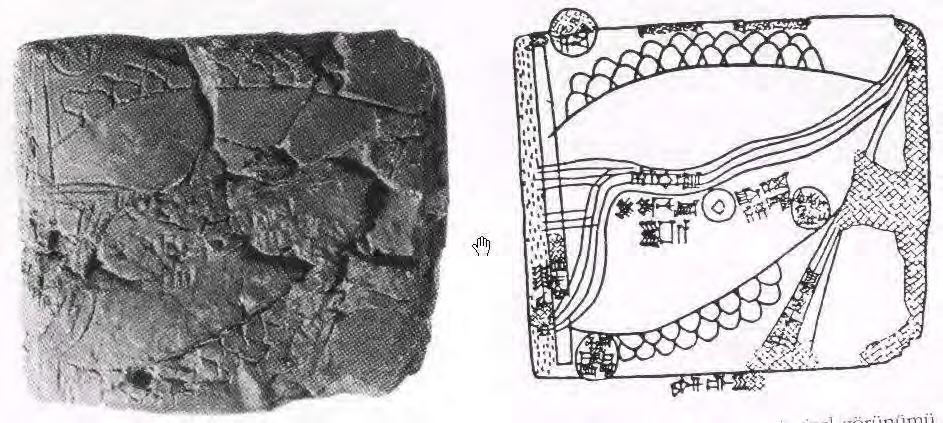 Kartografya Bölüm Şekil.0: Yorgan Tepe Kil Tablet Haritası [7].