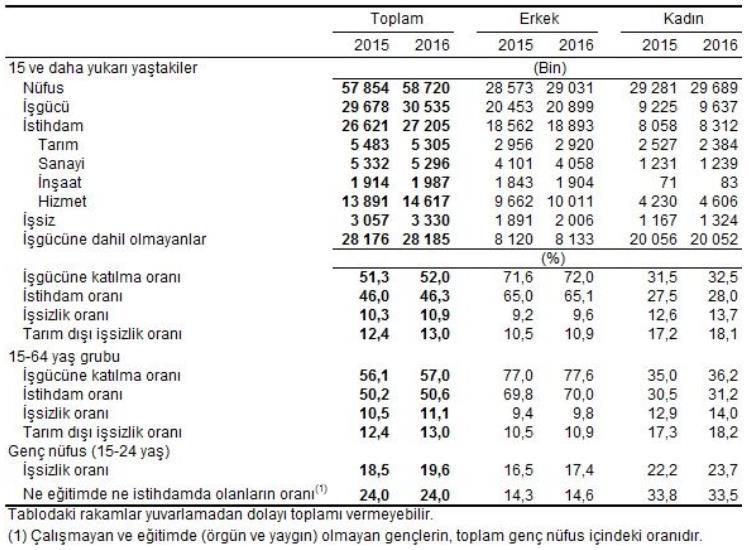 2016 yılı Kasım ayında %12,1, Aralık ayında %12,7 olarak gerçekleşmişti.