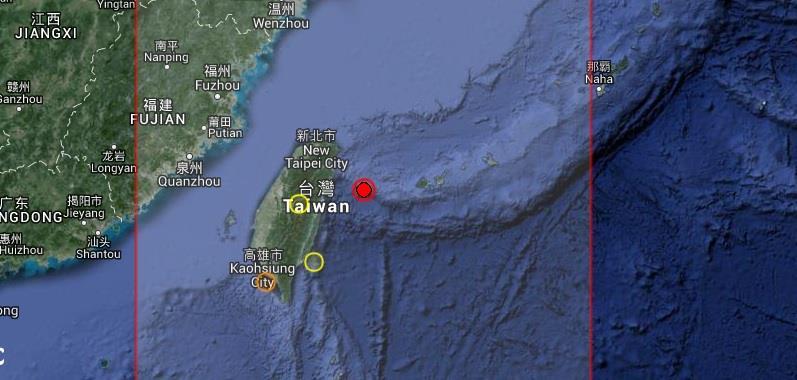 EQ-20150420-0513-TWN---Tayvan da deprem Dış merkezi Tayvan ın başkenti Taypey olan 6.4 büyüklüğünde, 7 km derinliğinde bir deprem meydana geldiği bildirildi.
