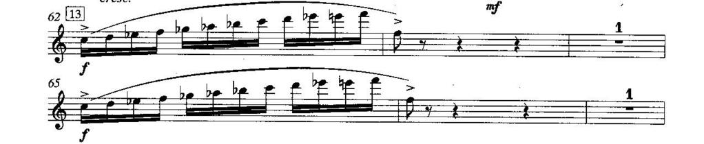 Şekil 5. Tiz sesleri piyano çalmak için alternatif parmak pozisyonu, ö.s.123-130 İkinci Bölüm: İkinci bölüm presto temposunda çalınmalıdır.