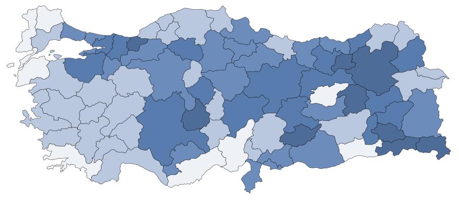 BEŞ YIL SONRAYA BEKLENTİ Tüm iller 5 yıl sonra durumlarının iyiye gideceğini düşünüyor fakat bunun derecesi