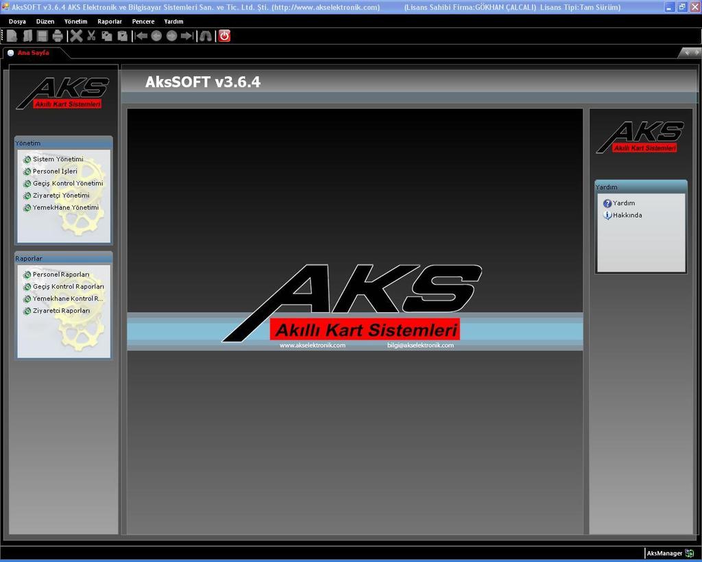 Masaüstünde AKS SOFT V3.6 kısa yolu oluşur. Bu kısa yol kullanılarak program çalıştırılır.