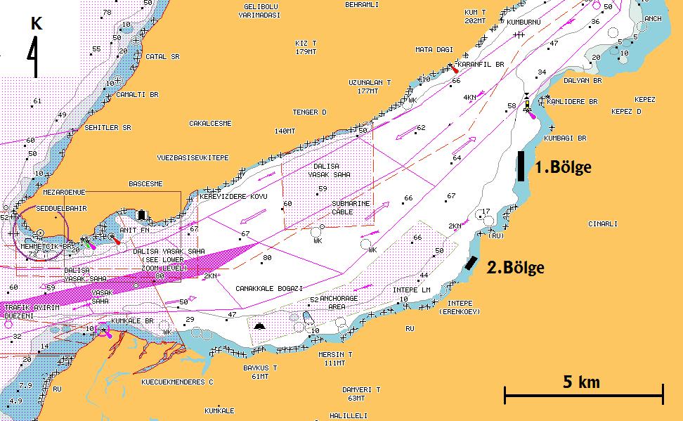 Yer tespit çalışması Yer tespit çalıģmaları Saroz Körfezi nin bir noktasında, Gelibolu Yarımadası nın iki noktasında ve Çanakkale Boğazı nın batı kısmında yürütülmüģtür.