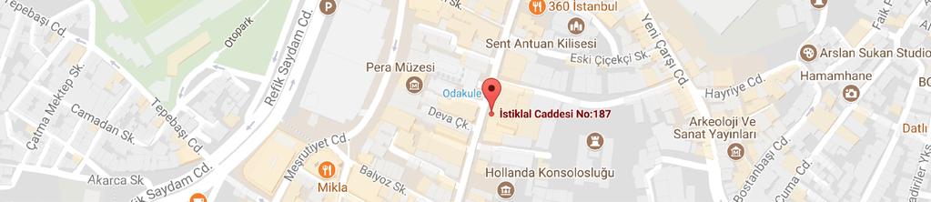 İstiklal caddesi, Beyoğlu İş Merkezi No :187/148 Kat: 2 Beyoğlu