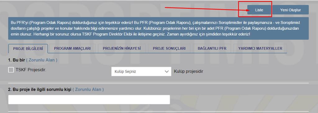 376 AĢağıdaki görselde belirtilen alana tıklarsanız, PFR nizi