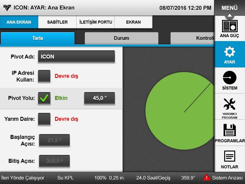 Kontrol Paneli Ayarı Ana Ekran Ayarı Aşağıda ve daha sonraki sayfalarda yer alan adımlarda, Ana Ekran kurulumunun nasıl yapılacağı ve aşağıdakilerin nasıl gerçekleştirileceği açıklanmaktadır: Pivot