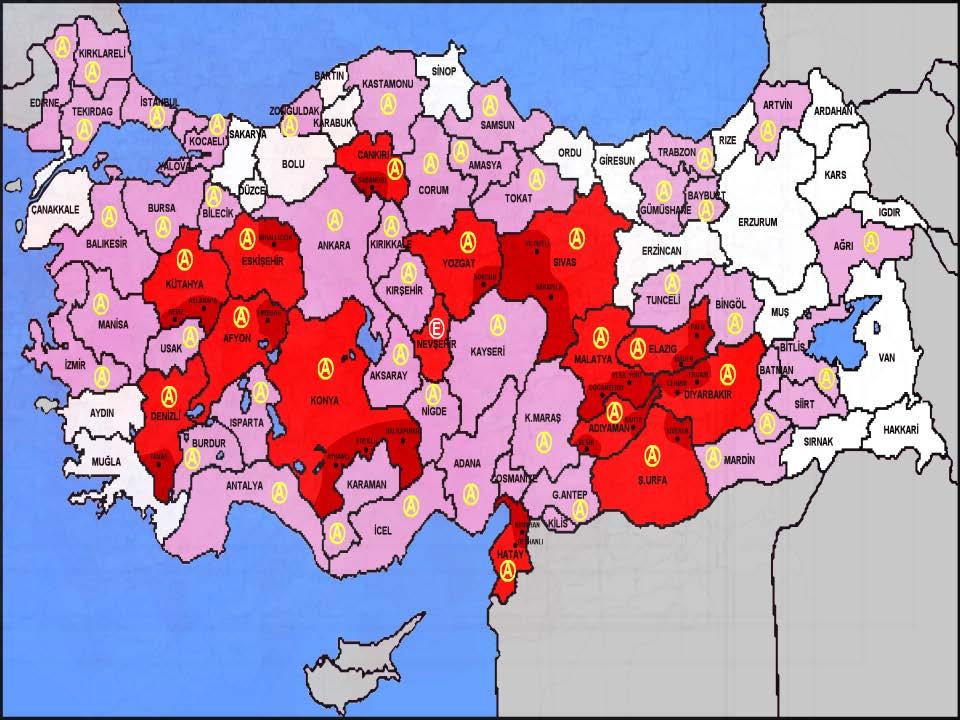 Çevresel maruziyet ; Türkiye de yaygın. Ak toprak.