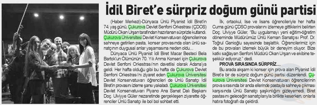 IDIL BIRET E SÜRPRIZ DOGUM GÜNÜ PARTISI Yayın Adı : Adana