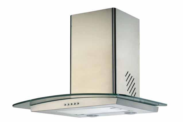 CAM DAVLUMBAZLAR GLASS RANGE HOODS FDC-3210 & 90 cm, Inox + Cam Gövde, Yıkanabilir Alüminyum Filtre, Geri Dönüşümsüz Baca Sistemi, 130 W Motor Gücü, 550 m 3 /h Hava Debisi, 120 mm Hava Çıkış Borusu,