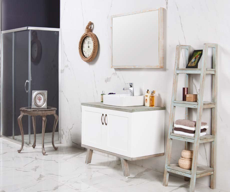 Mastella 100 cm banyo dolabı Ahşap üstüne el yapımı country boyası, farklı ayakları, merdiven boy dolabı ve özel kulpları ile banyonuzda fark yaratır... 100 cm bathroom furniture unit.