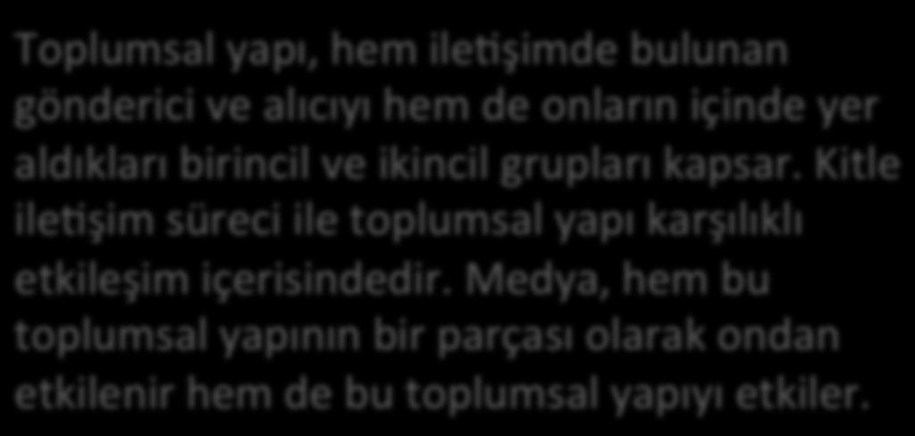 İle9şimde Sosyolojik Yaklaşım: Riley ve Riley Modeli Toplumsal yapı, hem ile5şimde bulunan gönderici ve alıcıyı hem de onların içinde yer aldıkları birincil ve ikincil grupları