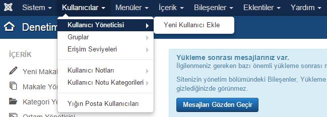 KULLANICILAR Sistemimizde yüklü kullanıcıları ve kullanıcı grupları Kullanıcılar menüsü sayesinde yapılır.