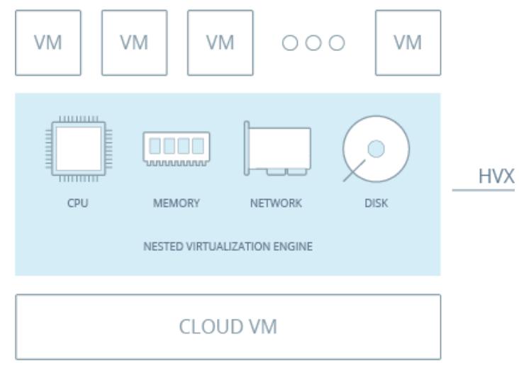 HVX in ana bileşeni, high performance nested hypervisor veya Virtual Machine Manager (VMM) dır. VMM, sanallaştırılmış donanım üzerinde guest lerin değiştirilmeden çalıştırılmasına olanak sağlar.
