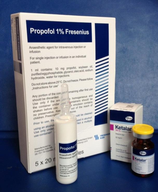 Resim 1. Ketamin Hidroklorür (Ketalar 50 mg/ml, Pfizer) ve Propofol (Propofol %1 10 mg/ml, Fresenius) Resim 2.