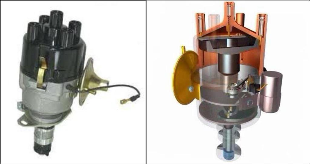 2.4.Distribütör 2.4.1.Görevi Distribütör, ateşleme sisteminin birinci devre, ikinci devre parçalarından bazılarını ve avans mekanizmasını üzerinde topladığı için görevleri üç maddede toplanır.