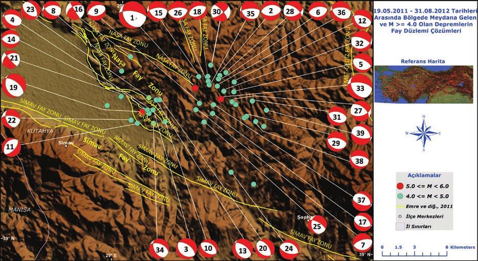 19 Mayıs 2011 depremi ve sonrasında bölgede meydana gelen ve M>=4.