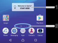 1 Xperia widget'ine giriş Widget'i açmak için dokunun ve eski cihazınızdaki içeriği kopyalama veya Xperia hizmetlerini kurma gibi bir görev seçin 2 Noktalar Ana