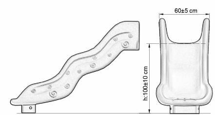 Kaydırağın yatayla yaptığı açı herhangi bir noktada 60 yi ve ortalamada 40 yi geçmemelidir. Kaydırak yan koruma yüksekliği 15 cm den düģük olmamalıdır.