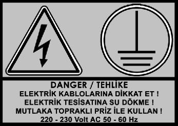 7. TEKNİK ÖZELLİKLER VE ETİKETLER ELEKTRİKLİ BENMARİ ÜRÜN KODU: B17 MODEL: TEK KAPLI / ONE CUP VOLTAJ / Voltage...: 220-230 V 50-60 Hz AKIM / Nominal Current...: 5,5 A GÜÇ / Power.