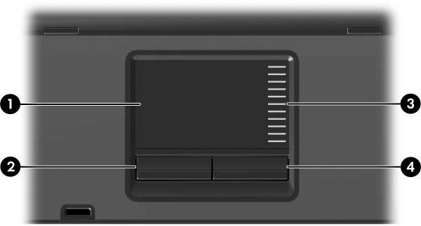 İşaretleme aygıtları TouchPad (yalnızca belirli modeller) 1 Dokunmatik Yüzey* İşaretçiyi hareket ettirir ve ekrandaki öğeleri seçer veya etkinleştirir.
