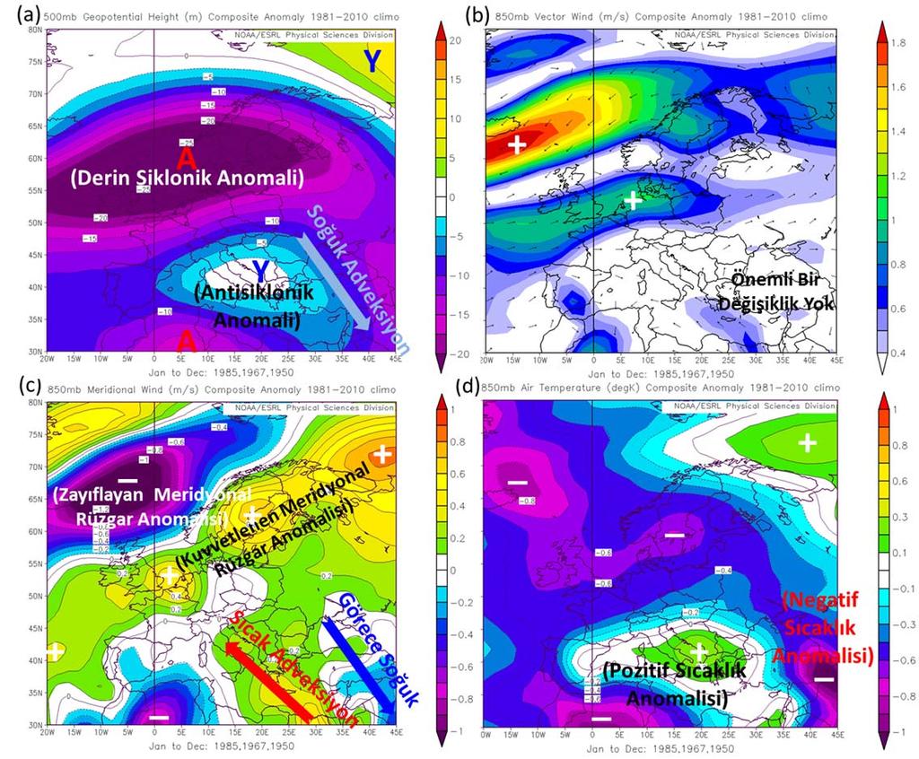 Türkiye Rekor Maksimum ve Minimum Hava S cakl klar n n Frekanslar nda 1950-2014 Döneminde Gözlenen Değişmeler ve Atmosfer Koşullar yla Bağlant lar Observed Changes in the Frequencies of Record