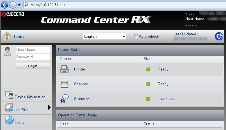 Kullanmadan Önce Hazırlık Command Center RX (E-posta Ayarları) Command Center RX makinenin çalışma durumunu doğrulamak ve güvenlik, ağ üzerinden yazdırma, E-posta iletimi ve gelişmiş ağ kullanımı