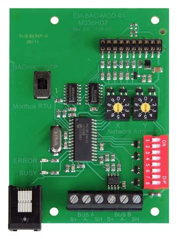 Genel bilgiler Teknik bilgiler Besleme voltajı Kontrolörden veya adaptör modülünden 5 V DC İletişim arayüzü Protokol Veri aktarım hızları Veri aktarım güvenliği için eşlik denetimi EIA-485 standardı