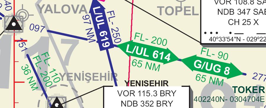 yol miniması FL 200 dir.614 sayısı yol tanıtmasıdır.