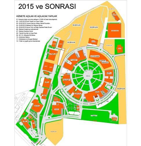 olup kurulum çalışmaları tamamlanmıştır. Eğitim öğretim faaliyetleri ise henüz başlamamıştır. Merkez Kampüste imar faaliyetleri, Yerleşke Yapı Planına (İmar Planı) göre yapılmaktadır.