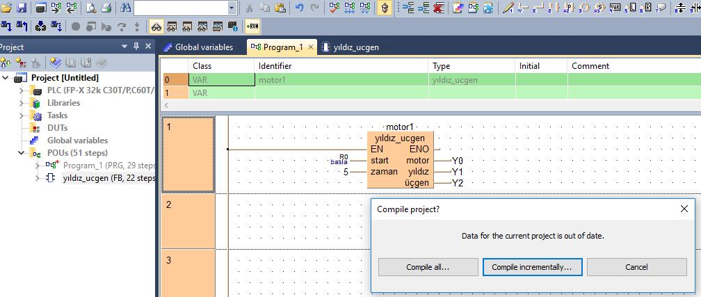 1.adım Compile all diyerek devem edelim.