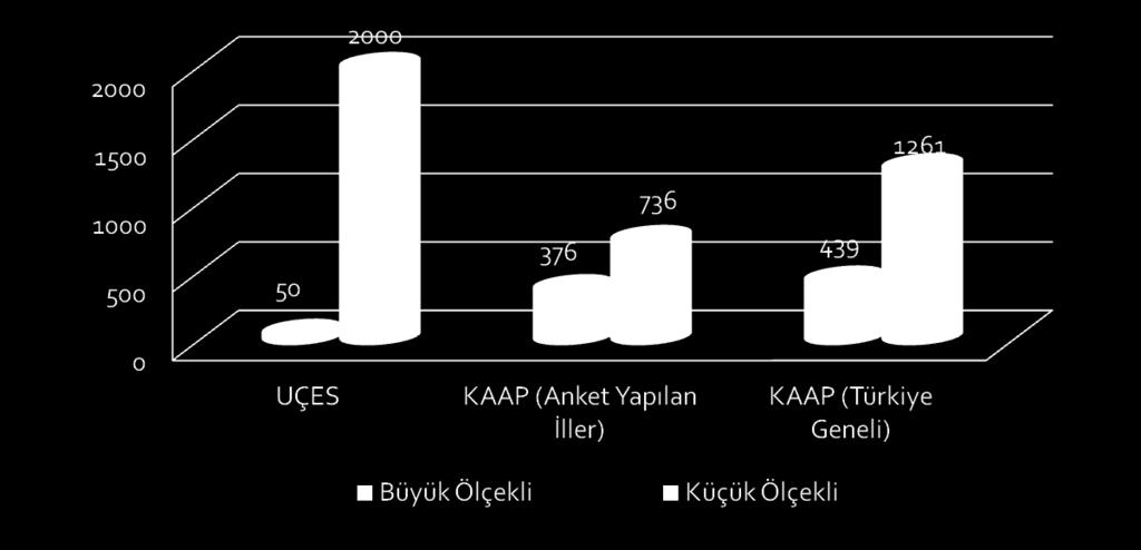 Düzensiz Depolama Sahası Sayısı KAAP Büyük Ölçekli : 8-10 ha, Küçük Ölçekli: 5 ha Düzensiz