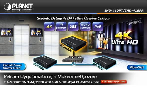 Definition HDMI/Video Wall & PoE Sinyalini Uzatma Cihazı, Verici ve Alıcı dahil 1080p HDTV çözünürlük IEEE 802.