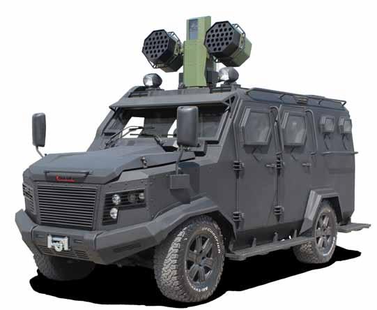 KHAN is 4x4 armoured security vehicle with 8 crew capacity.