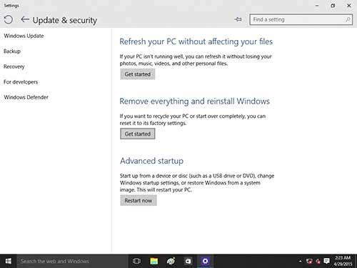 Windows 10 üzerinde kurtarma seçenekleri Her şeyi kaldırma ve Windows işletim sistemini yeniden yükleme Bilgisayarınızı orijinal fabrika ayarlarına geri yükleme işlemi, bilgisayar ayarlarındaki Her