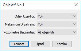 Bir D5, D4 serisi, D3 serisi, D850, D810, D810A, D800, D800E, D700, D750, D610, D600, D500, D300 serisi, D7200, D7100, D7000 veya Df fotoğraf makinesine CPU olmayan bir objektif bağlanırsa (Df olması