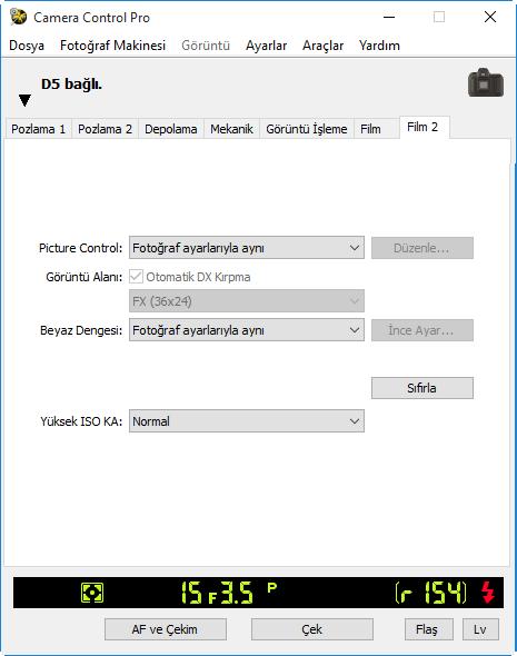İlk sayfaya geri dön Camera Control Pro 2 81 Fotoğraf Makinesi Kontrolleri 27/29 Film 2 Sekmesi (D5/D850/D750/D500/D7500/D7200) Aşağıdaki ayarlar Film 2 sekmesinden ayarlanabilir: Picture Control