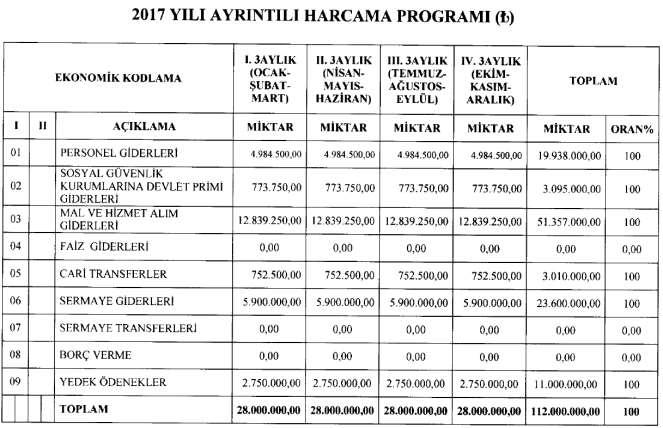 2017 Mali Yılı Gelir Bütçesinin Ekonomik 1.Düzeyde Alınan Bağış ve Yardımlar ile Özel Gelirler 750.000,00 olarak tahmin edilmiş olup, 05- DİĞER GELİRLER 2017 Mali Yılı Gelir Bütçesinin Ekonomik 1.