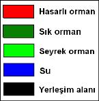 Bu çalışmada yanan orman alanlarının tespiti için yangın sonrası görüntü üzerinde kontrollü ve kontrolsüz sınıflandırma olmak üzere iki spektral sınıflandırma yöntemi uygulanmıştır.