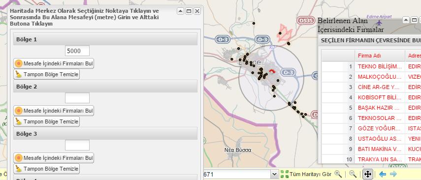 Oluşturulan tematik haritalar yardımıyla bölge konusunda bilgi sahibi olmayan kullanıcılar il genelinde arıtma tesisi olan firmaların hangi bölgelerde kümelendiğini, ilçeler bazında hangi firmaların