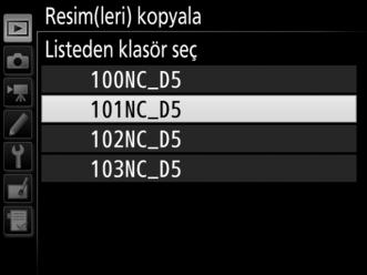 seçin, numarayı girin (0 31) ve J düğmesine basın.