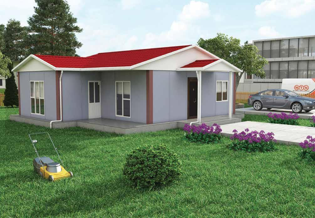 AYVALIK VP 520 77 m2 69 + 8 m 2 tek katlı prefabrik konut