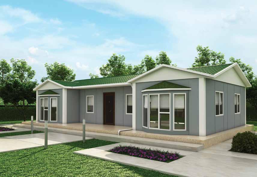 ABANT VP 528 98 m2 94 + 4 m 2 veranda tek katlı prefabrik konut Single storey