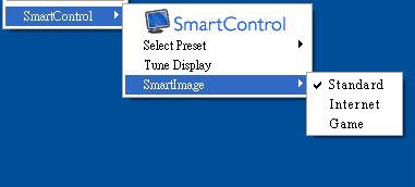 SmartImage Lite - O anki ayarları, Standart, Internet, Game (Oyun)yı kontrol edin.