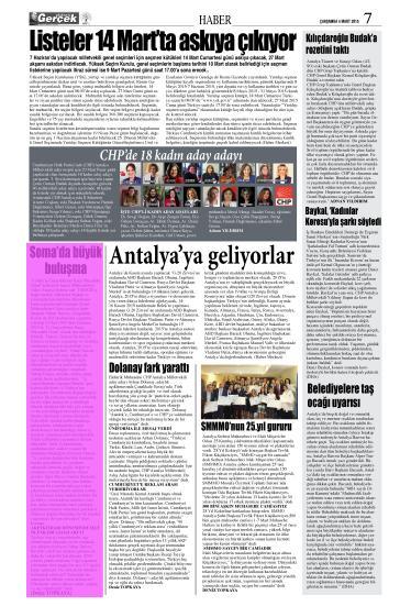 .. Sayfa : 7 ANTALYA Tiraj