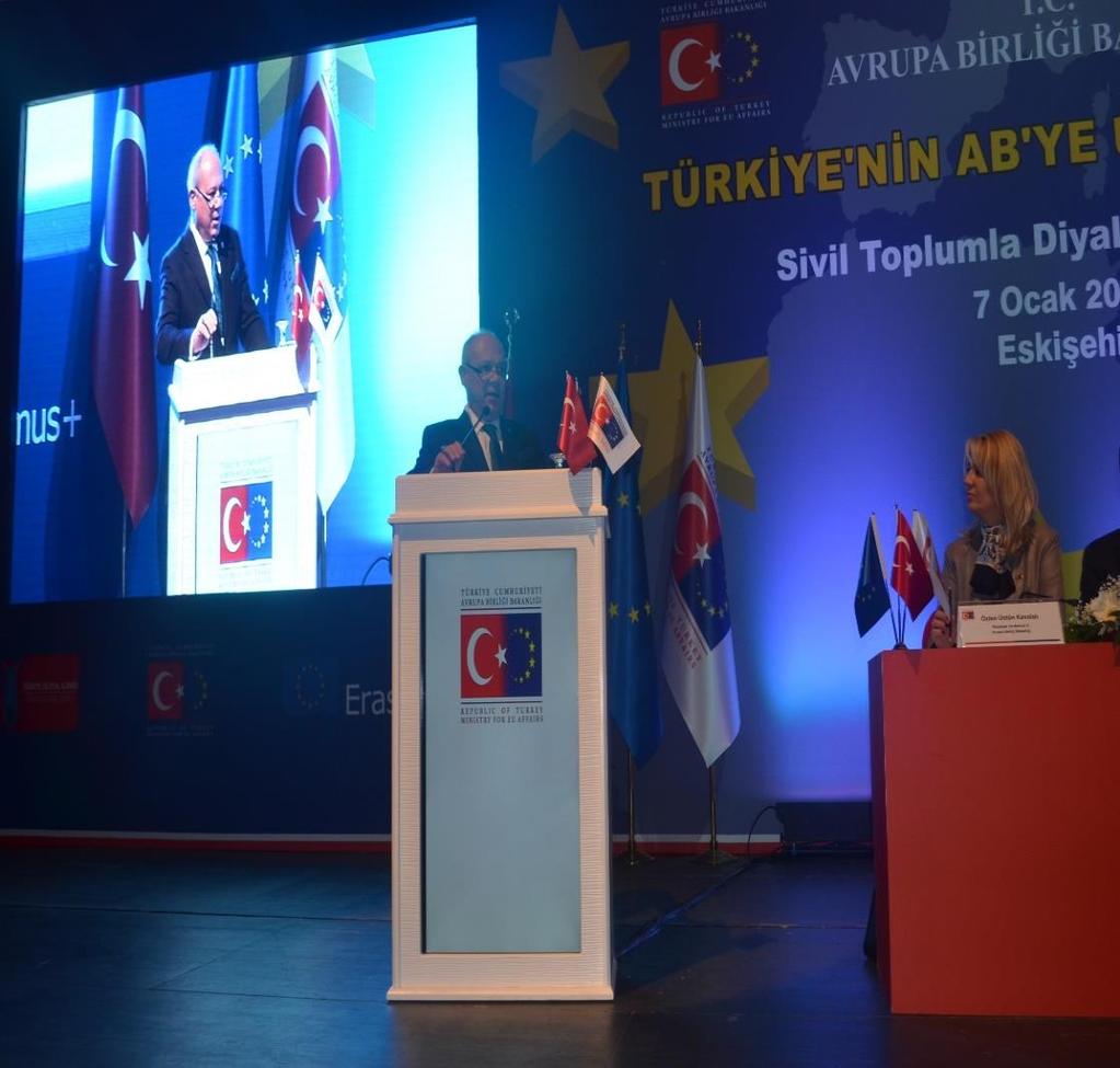 katıldığı, Türkiye nin AB Üyelik süreci konulu sivil toplumla diyalog toplantısına