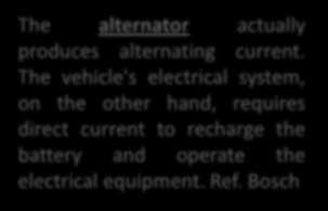 1: The architecture of a series HEV The alternator actually produces alternating current.
