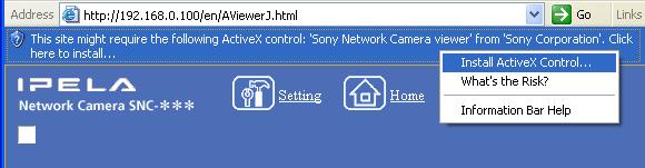 Bilgi çubuğu görünürse, çubuğa tıklayın ve Install ActiveX Control... ü seçin.